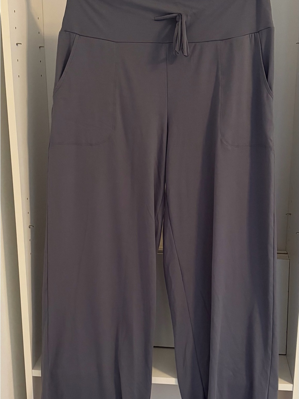 Women's Wide-Leg Drawstring Lounge Pants - Gray